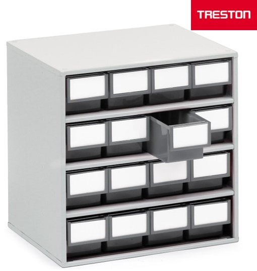 Shelf bin cabinet 300x400x395 mm, 1630 grey - Storit