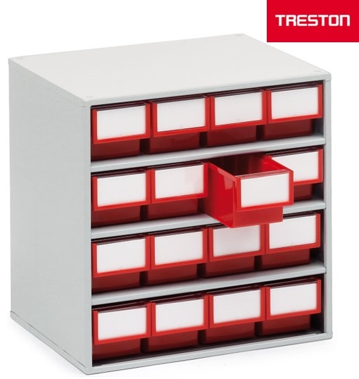 Shelf bin cabinet 300x400x395 mm, 1630 red - Storit