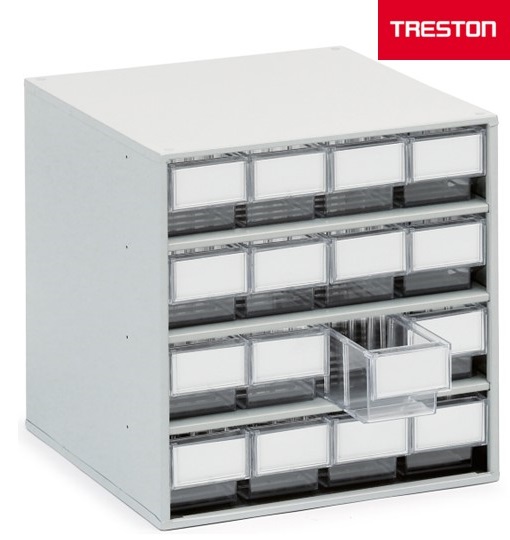 Shelf bin cabinet 400x400x395 mm, 1640 crystal clear - Storit