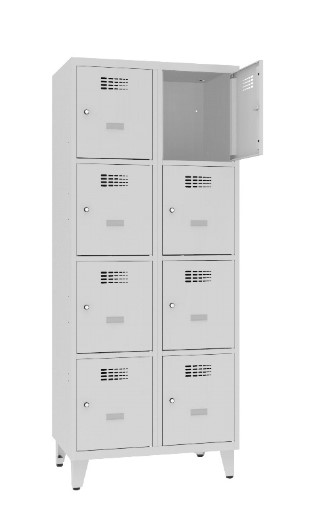 Шкаф Storit для хранения вещей 2×300мм x4 с низкими ногами, RAL7035/7035 - Storit