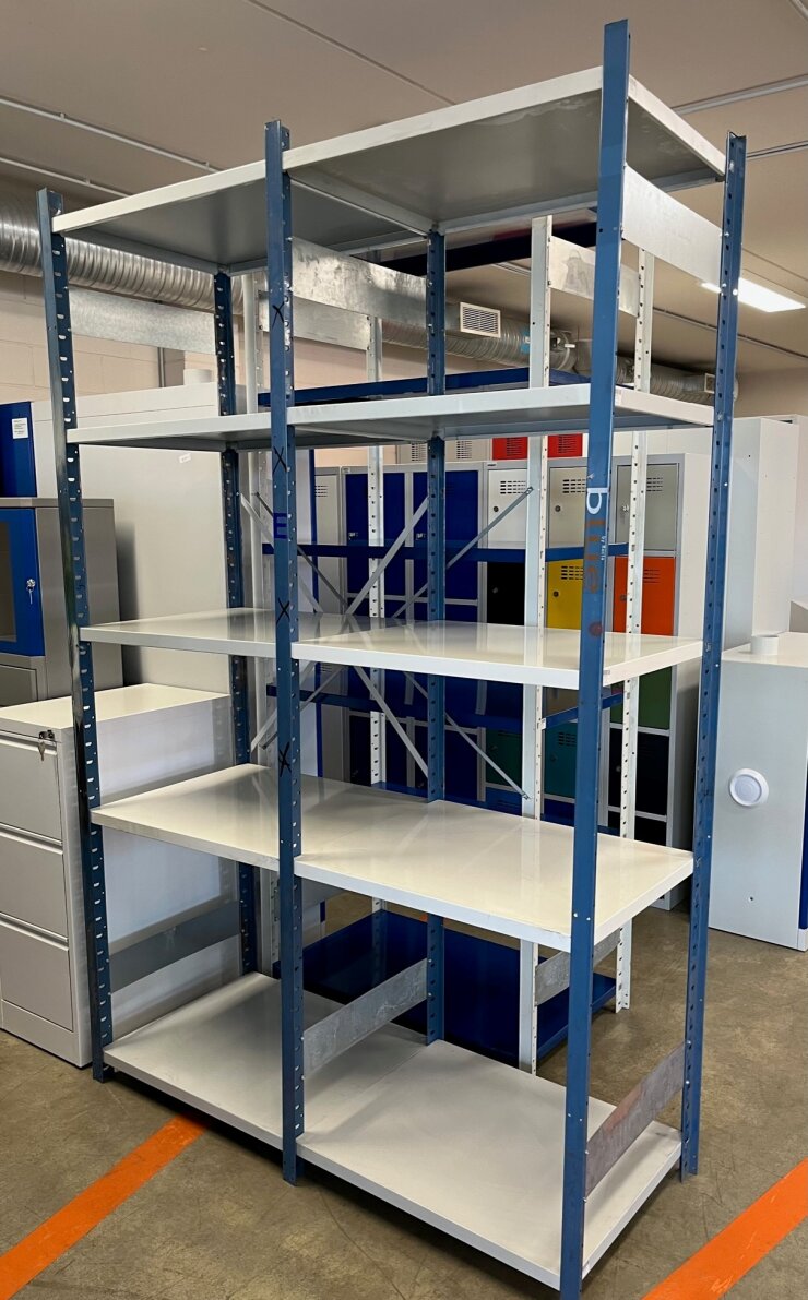 Light cargo shelf 600x750x2370mm, USED (5 levels, 2 sections) - Storit