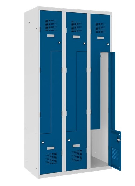 Wardrobe locker Storit S-door 3×300 mm, RAL7035/5010 - Storit