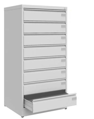 Шкаф для папок Storit Szk303Lx 1282x775x633 мм, 4xA6, RAL7035/7035 (без разделителей) - Storit