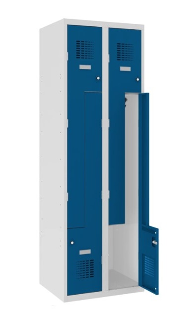 Wardrobe locker Storit S-door 2×300 mm, RAL7035/5010 - Storit
