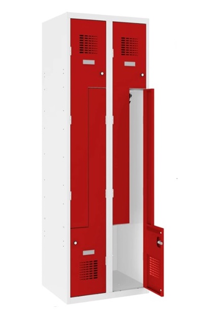Wardrobe locker Storit S-door 2×300 mm, RAL9010/3020 - Storit