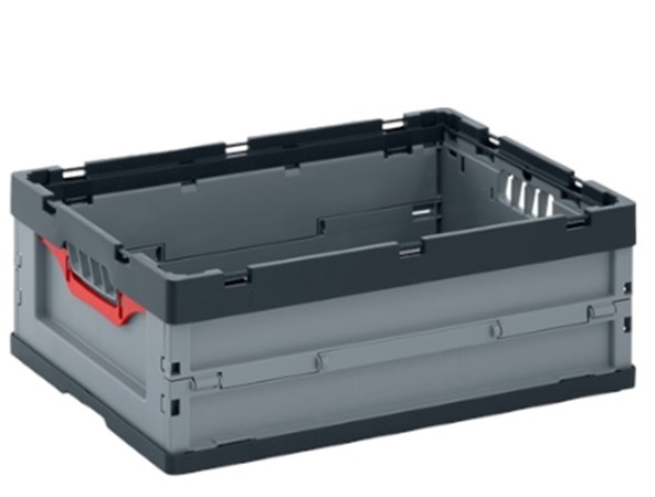 Foldable transport box 600x400x220 mm, grey - Storit