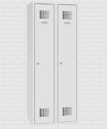 Шкаф Storit для одежды 2×400 мм, RAL7035/7035, С ДЕФЕКТОМ - Storit