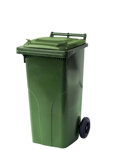 Waste container with wheels 120 L, green - Storit