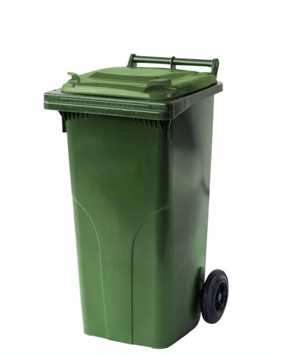 Waste container with wheels 240 L, green - Storit