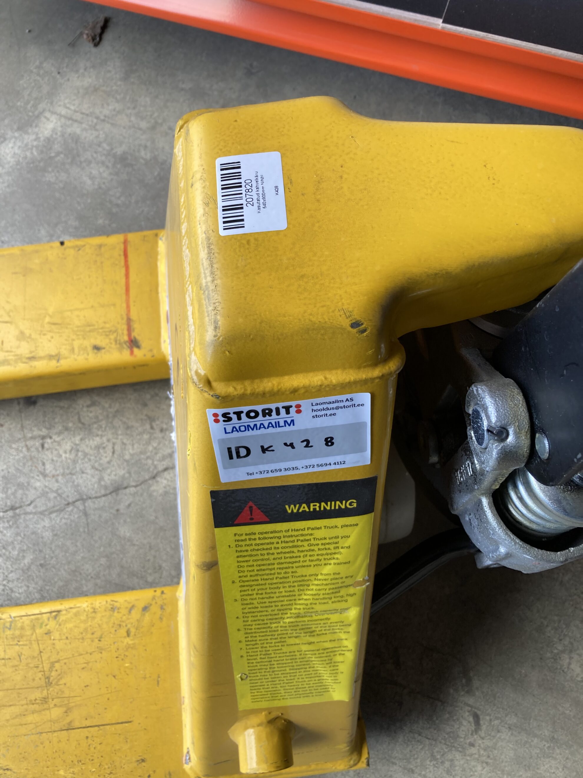 Used manual pallet truck 540x800mm 2500kg N/NN tandem - Storit