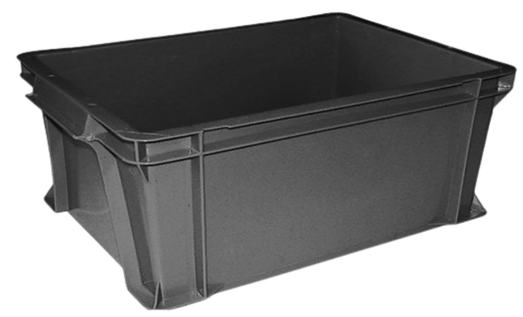 Plastic Euro box 400x300x230 mm, dark grey Plastic Euro box 400x300x230 mm, dark grey - Storit