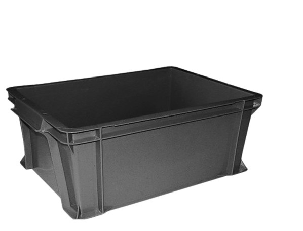 Plastic Euro box 400x300x230 mm, dark grey Plastic Euro box 400x300x230 mm, dark grey - Storit